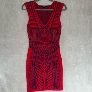 Forever 21 Red and Navy Bodycon Mini Dress
